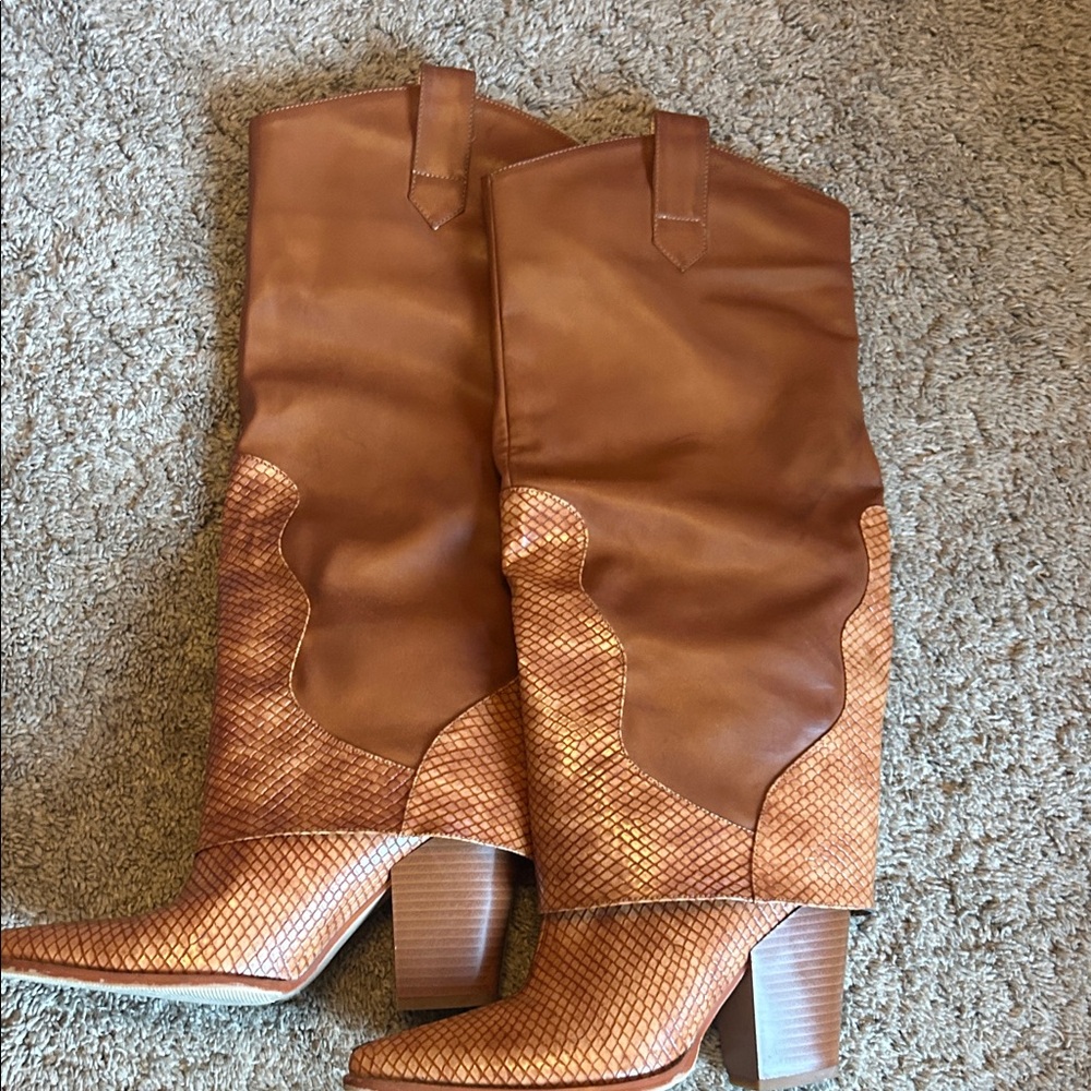 Brown Leather Western Boots